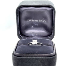 Load image into Gallery viewer, Tiffany &amp; Co. Platinum Princess Cut Diamond Engagement Ring 0.82ct 4.5g