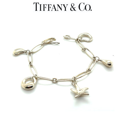 Tiffany & Co. Sterling Silver Elsa Peretti Five-Charm Bracelet 17.08g
