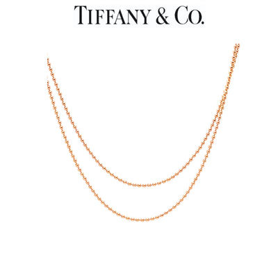 Tiffany & Co. 18ct Rose Gold Small Bead Pendant Necklace 2.5g