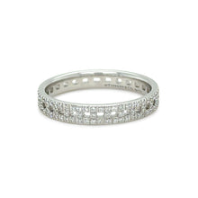 Load image into Gallery viewer, Tiffany &amp; Co. 18ct White Gold T True Narrow Pavé Diamond Ring 0.23ct 3.73g