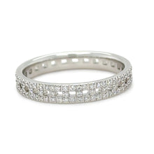 Load image into Gallery viewer, Tiffany &amp; Co. 18ct White Gold T True Narrow Pavé Diamond Ring 0.23ct 3.73g