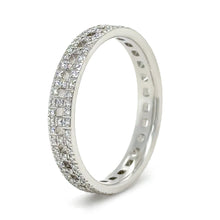 Load image into Gallery viewer, Tiffany &amp; Co. 18ct White Gold T True Narrow Pavé Diamond Ring 0.23ct 3.73g