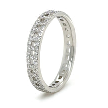 Load image into Gallery viewer, Tiffany &amp; Co. 18ct White Gold T True Narrow Pavé Diamond Ring 0.23ct 3.73g