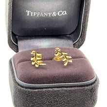 Load image into Gallery viewer, Tiffany &amp; Co. 18ct Yellow Gold Paloma Picasso Olive Leaf Climber Earrings 4.23g