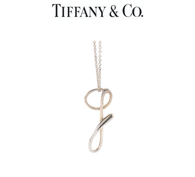 Tiffany & Co. Sterling Silver Elsa Peretti Small “G” Alphabet Pendant Necklace 2.53g