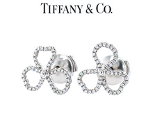 Load image into Gallery viewer, Tiffany &amp; Co Diamond Paper Flower Open Flower Earrings 0.12ct