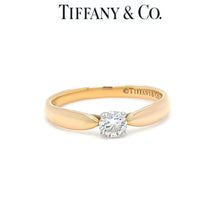Load image into Gallery viewer, Tiffany &amp; Co. 18ct Rose Gold &amp; Platinum Harmony Diamond Ring 0.26ct 2.8g