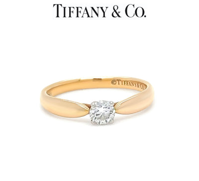 Tiffany & Co. 18ct Rose Gold & Platinum Harmony Diamond Ring 0.26ct 2.8g