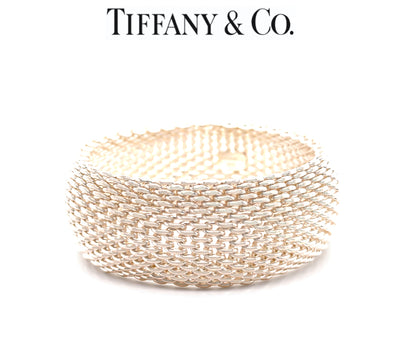 Tiffany & Co. Sterling Silver Somerset Mesh Weave Bracelet 116g