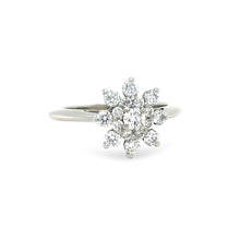 Load image into Gallery viewer, Tiffany &amp; Co. Platinum Diamond Flower Ring 0.60ct 4.54g