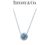 Tiffany & Co. Platinum Soleste Aquamarine & Diamond Necklace 1.00ct 3.88g