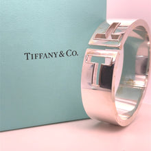 Load image into Gallery viewer, Tiffany &amp; Co Sterling Silver T Cutout Cuff Bracelet 83.71g