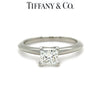 Tiffany & Co. Platinum Princess Cut Diamond Engagement Ring 0.82ct 4.5g