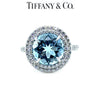 Tiffany & Co. Platinum Soleste Aquamarine & Diamond Ring 3.95ct 7.17g