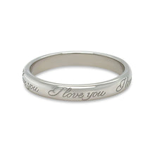 Load image into Gallery viewer, Tiffany &amp; Co Platinum Wedding Band (I Love You) 4.43g
