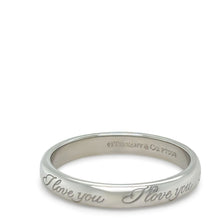 Load image into Gallery viewer, Tiffany &amp; Co Platinum Wedding Band (I Love You) 4.43g