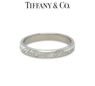 Tiffany & Co Platinum Wedding Band (I Love You) 4.43g