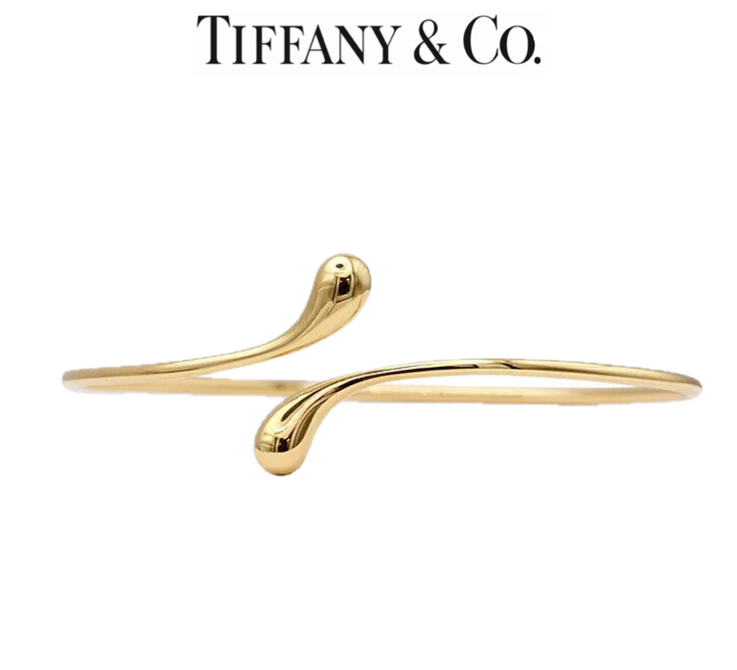 Tiffany & Co 18ct Yellow Gold Elsa Peretti Elongated Teardrop Bangle 14.13g
