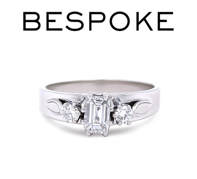 18ct White Gold Traditional 3 Stone Diamond Ring 0.73ct