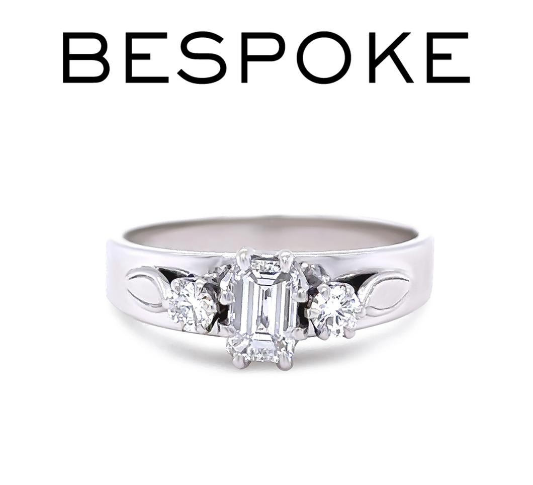 18ct White Gold Traditional 3 Stone Diamond Ring 0.73ct