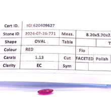 Load image into Gallery viewer, Loose Natural Ruby 1.13ct