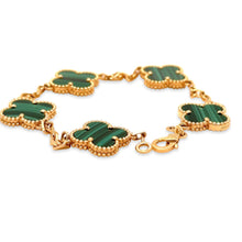 Load image into Gallery viewer, Van Cleef &amp; Arpels 18ct Yellow Gold Vintage Alhambra Bracelet 5 Motifs