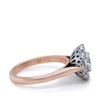 Load image into Gallery viewer, Bespoke 18ct Rose Gold Diamond Cluster Engagement Ring 1.45ct