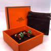Hermès Rose Gold-Plated Pop H Earrings with Green Malachite Lacquer