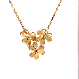Van Cleef & Arpels Frivole 3-Flower Diamond Pendant Necklace 0.16ct 6.2g