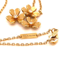 Load image into Gallery viewer, Van Cleef &amp; Arpels Frivole 3-Flower Diamond Pendant Necklace 0.16ct 6.2g