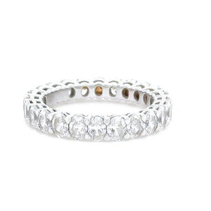 18ct White Gold Oval Diamond Eternity Ring 3.45ct