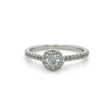 Load image into Gallery viewer, 14ct White Gold Diamond Bridal Halo Ring 0.73ct