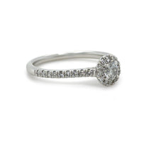 Load image into Gallery viewer, 14ct White Gold Diamond Bridal Halo Ring 0.73ct