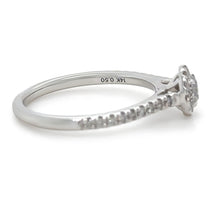 Load image into Gallery viewer, 14ct White Gold Diamond Bridal Halo Ring 0.73ct
