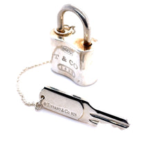 Load image into Gallery viewer, Tiffany &amp; Co. Sterling Silver 1837 Padlock Key Chain 52.54g