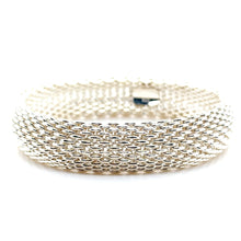 Load image into Gallery viewer, Tiffany &amp; Co. Sterling Silver Somerset Mesh Weave Bangle Bracelet 55g