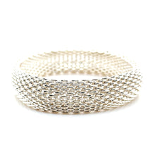 Load image into Gallery viewer, Tiffany &amp; Co. Sterling Silver Somerset Mesh Weave Bangle Bracelet 55g