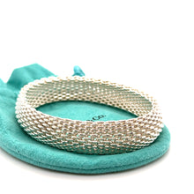 Load image into Gallery viewer, Tiffany &amp; Co. Sterling Silver Somerset Mesh Weave Bangle Bracelet 55g
