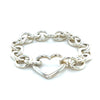 Tiffany & Co. Sterling Silver Vintage Heart Clasp Round Link Bracelet 45.19g