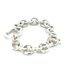 Load image into Gallery viewer, Tiffany &amp; Co. Sterling Silver Vintage Heart Clasp Round Link Bracelet 45.19g