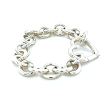 Load image into Gallery viewer, Tiffany &amp; Co. Sterling Silver Vintage Heart Clasp Round Link Bracelet 45.19g