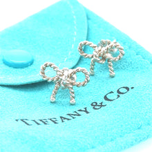 Load image into Gallery viewer, Tiffany &amp; Co. Sterling Silver Vintage Twist Rope Bow Ribbon Earrings 2g