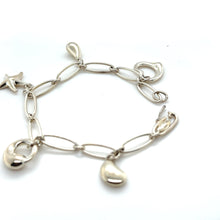 Load image into Gallery viewer, Tiffany &amp; Co. Sterling Silver Elsa Peretti Five-Charm Bracelet 17.08g