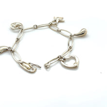 Load image into Gallery viewer, Tiffany &amp; Co. Sterling Silver Elsa Peretti Five-Charm Bracelet 17.08g