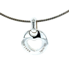 Load image into Gallery viewer, Tiffany &amp; Co. Sterling Silver Vintage Pierced Heart Pendant Choker Necklace 7.15g