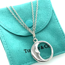 Load image into Gallery viewer, Tiffany &amp; Co. Sterling Silver Vintage Moon Double Chain Necklace 10.5g