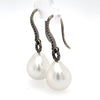 Bespoke Autore South Sea Pearls & Diamond Earrings 0.31ct