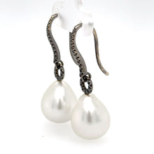 Load image into Gallery viewer, Bespoke Autore South Sea Pearls &amp; Diamond Earrings 0.31ct