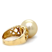 Load image into Gallery viewer, Bespoke Pearl &amp; Diamond Ring 0.16ct