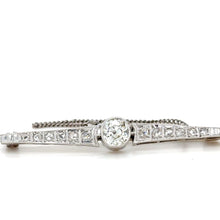 Load image into Gallery viewer, Bespoke Old Cut Diamond Bar Brooch 0.95ct